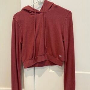 ALO Yoga Women's Red Cropped Hoodie